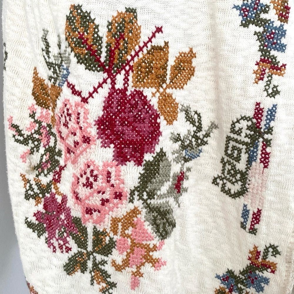Johnny Was Biya floral Embroidered Cardigan Oversized XS Boho Cottage Romantic - Picture 16 of 16